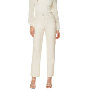 Aritzia Wilfred The Melina Birch Cream Vegan High Waist Leather Pant SZ 8